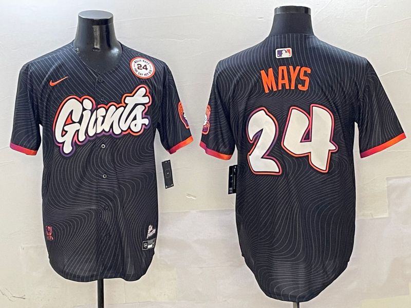 Men San Francisco Giants #24 Mays Black Second generation Joint Name Nike 2025 MLB Jersey style 7->san francisco giants->MLB Jersey